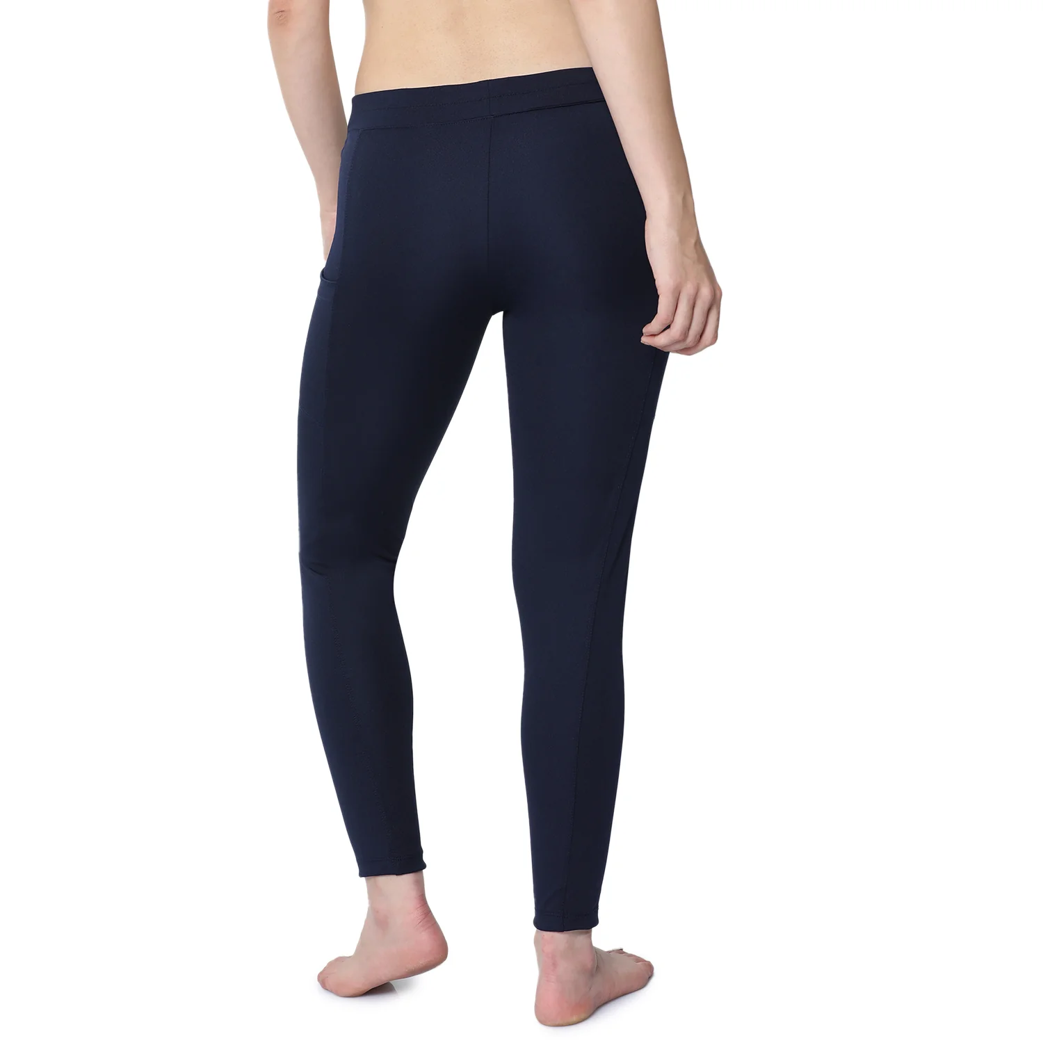 Women Navy Ankle Length Yoga Pant - Image 2