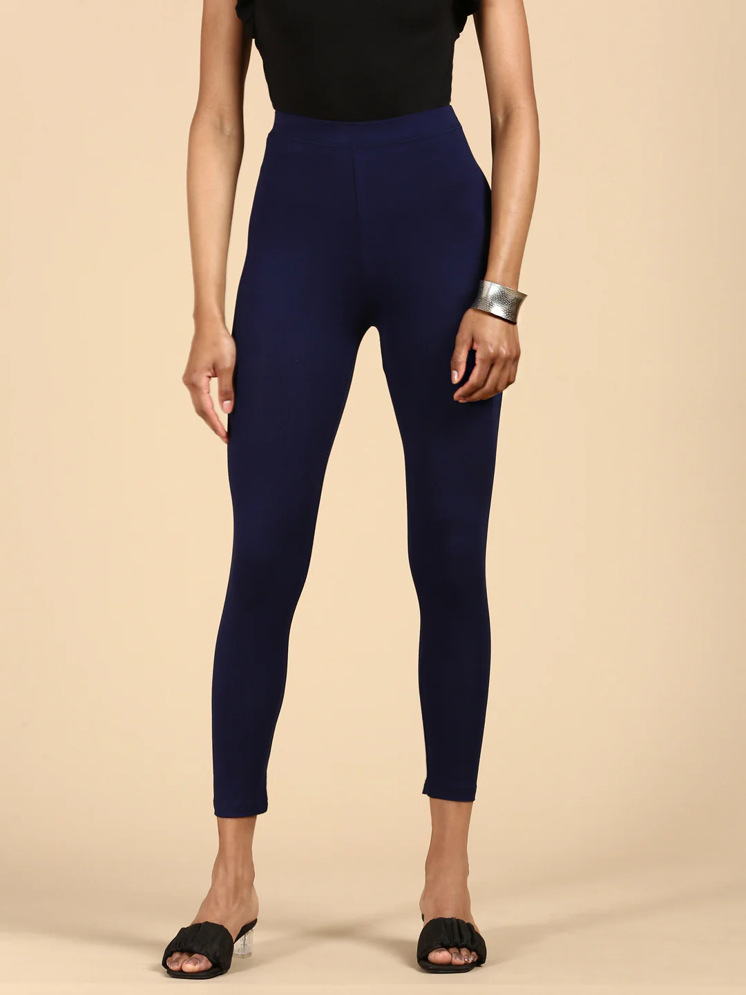 Women Navy Blue Casual Leggings