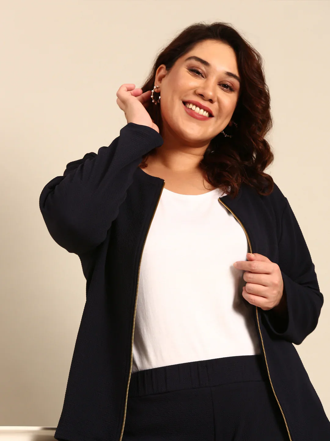 Women Navy Formal Jacket - Image 3