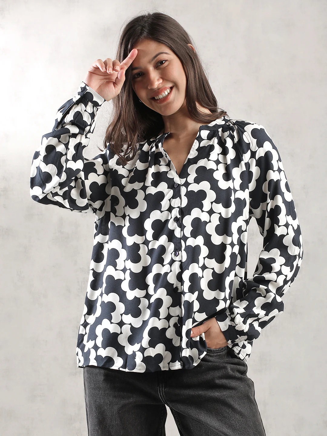 Women Navy Regular Fit Top