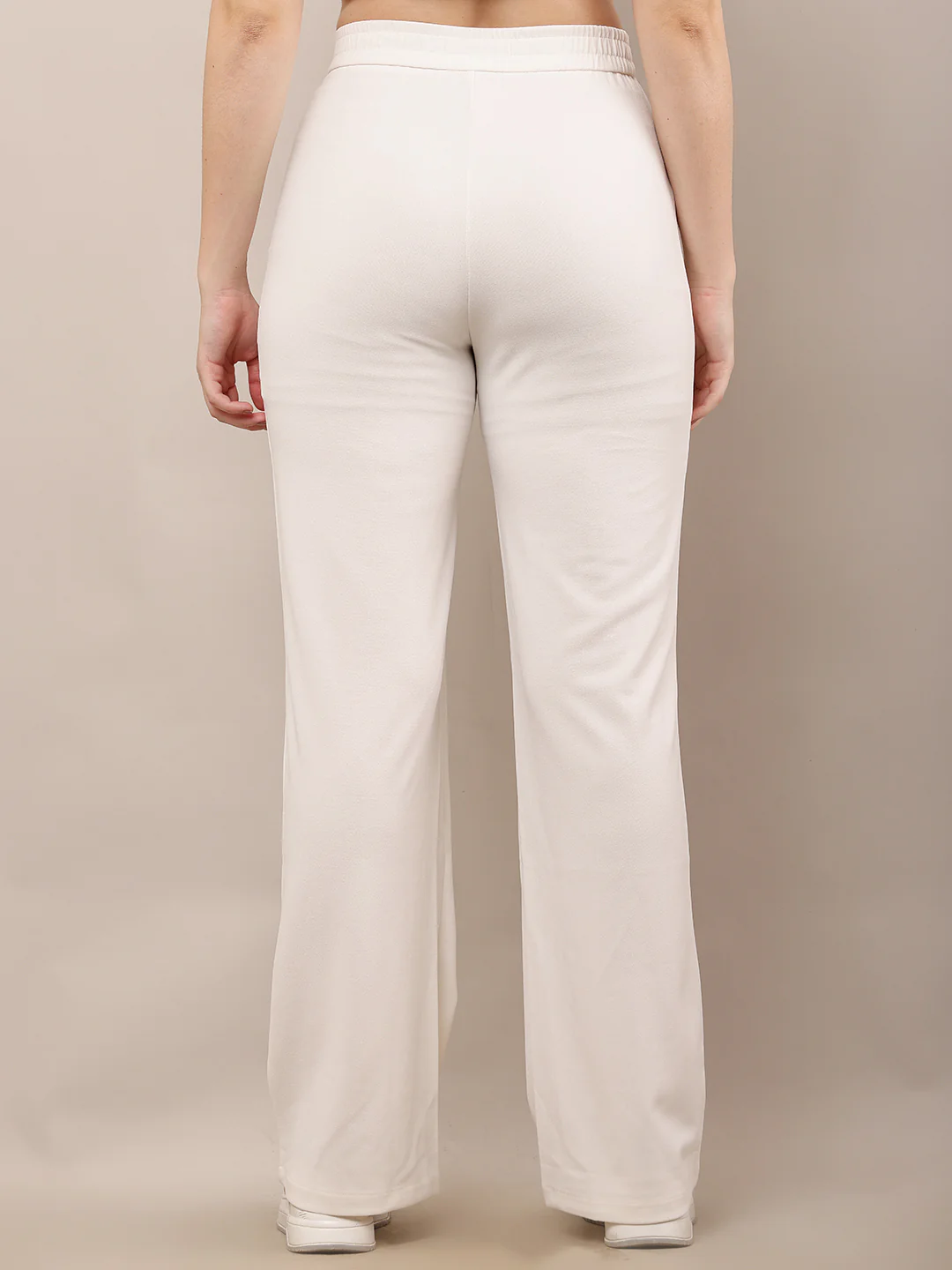 Women Off-White Wide Leg Elastic Waist Trouser - Image 4