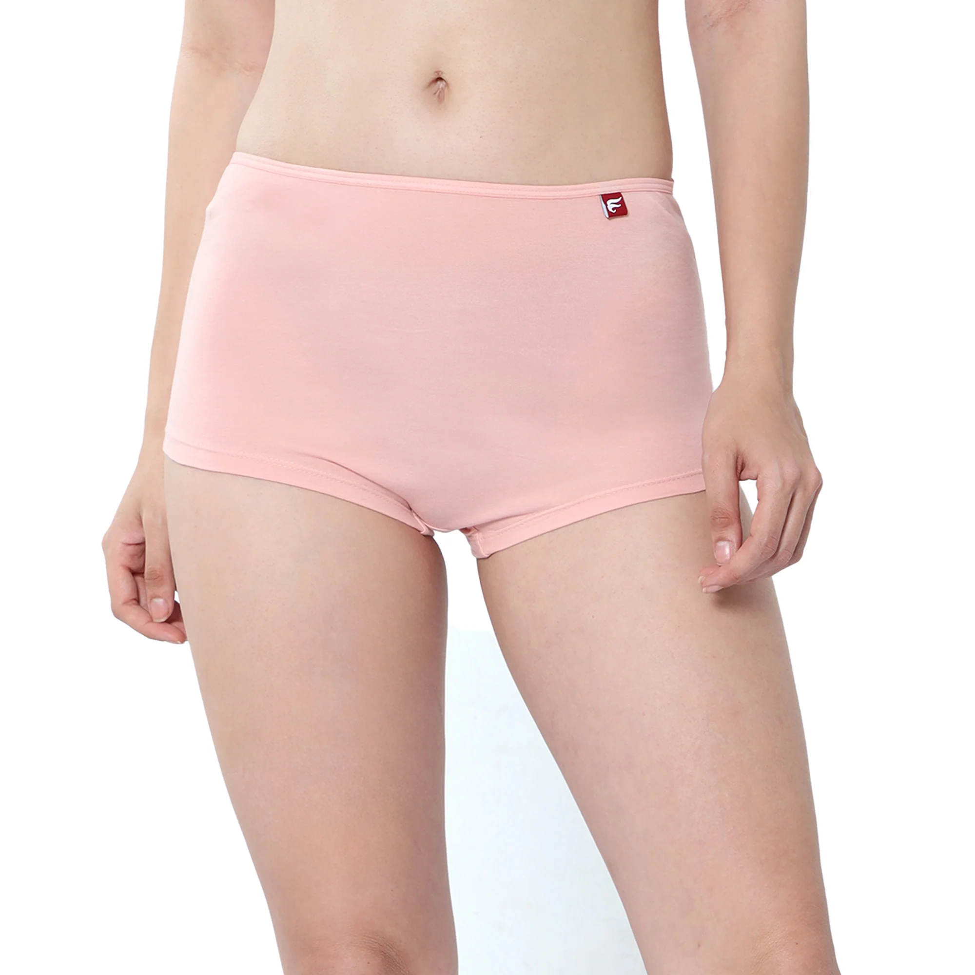 Women Peach Midrise Comfort Boyshorts