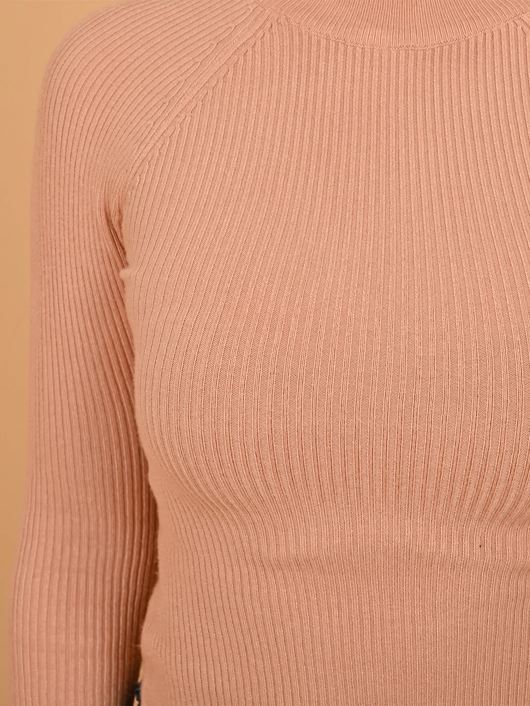 Women Peach Turtleneck Sweater - Image 5