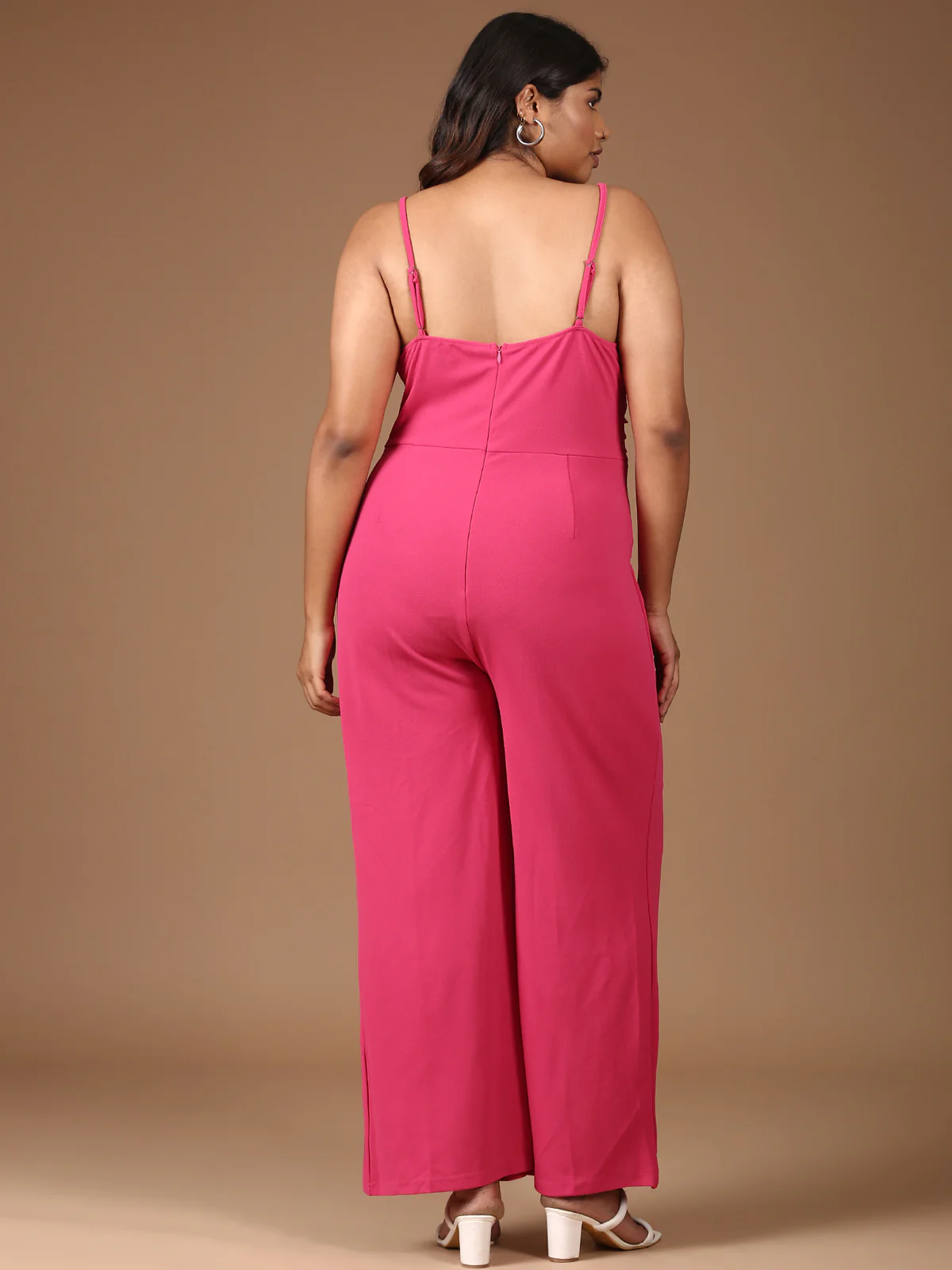 Women Pink Strap Jumpsuit - Image 4