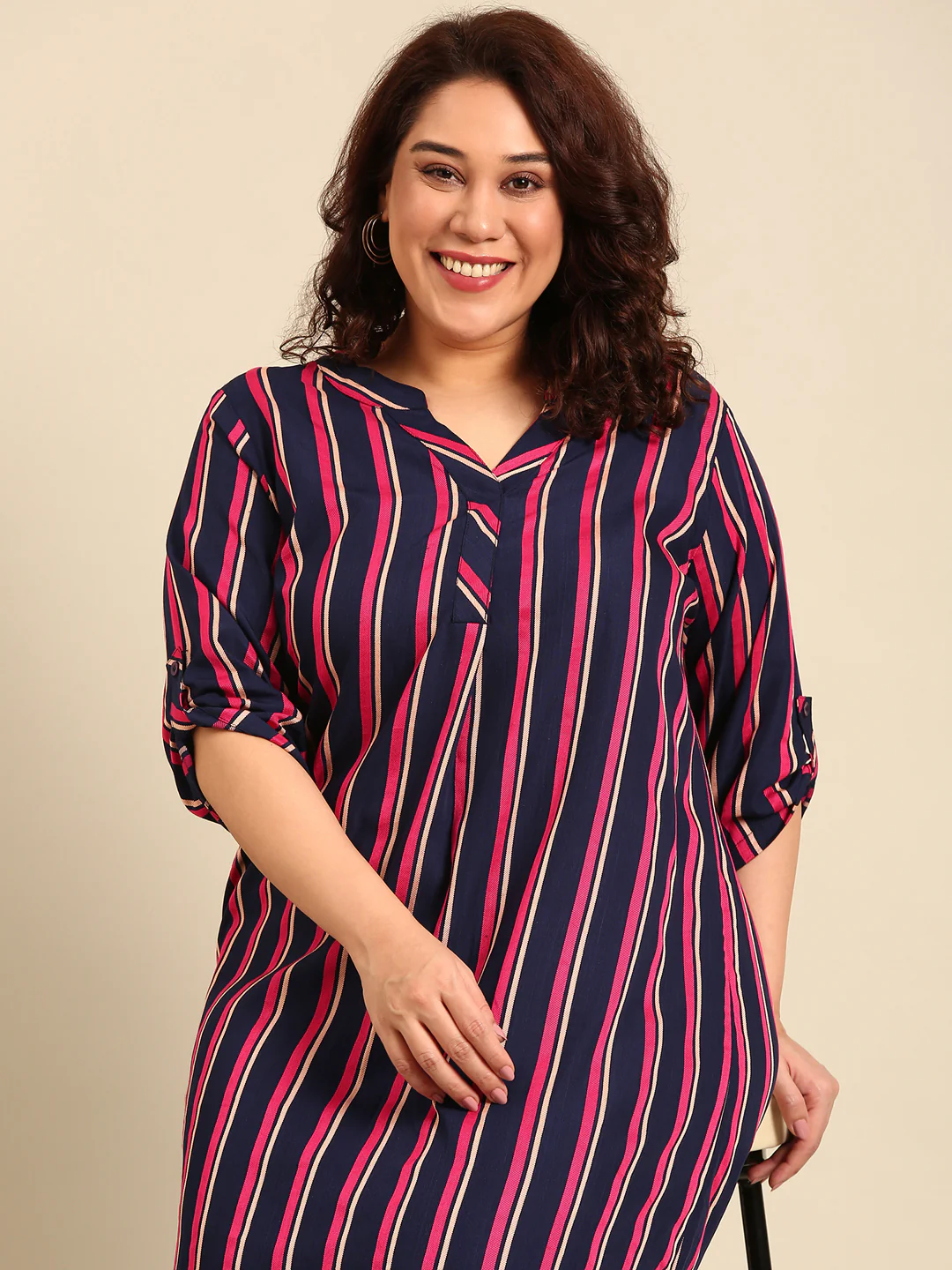 Women Printed High-Low Midi Dress - Image 6
