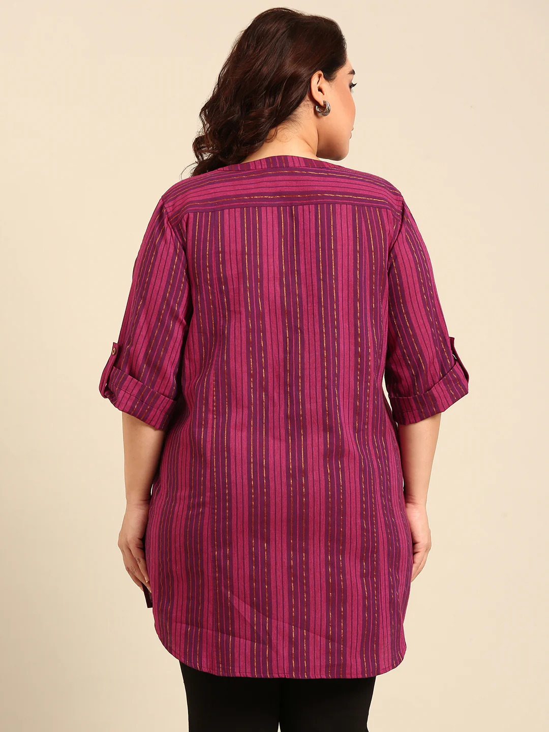Women Plus Size Pink Lurex Tunic - Image 2