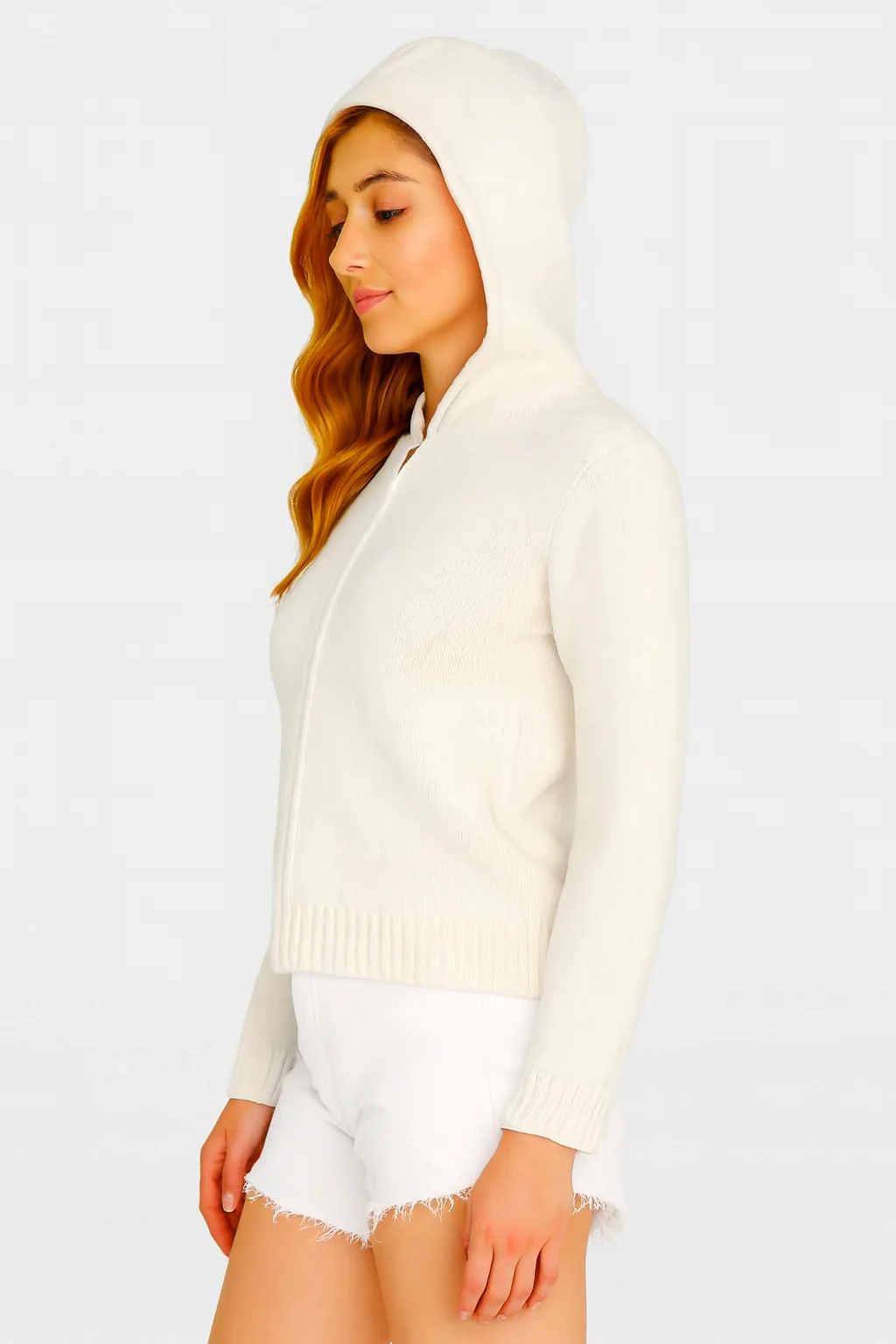 Women Polyester Hooded Zip-Up Sweater - Image 2