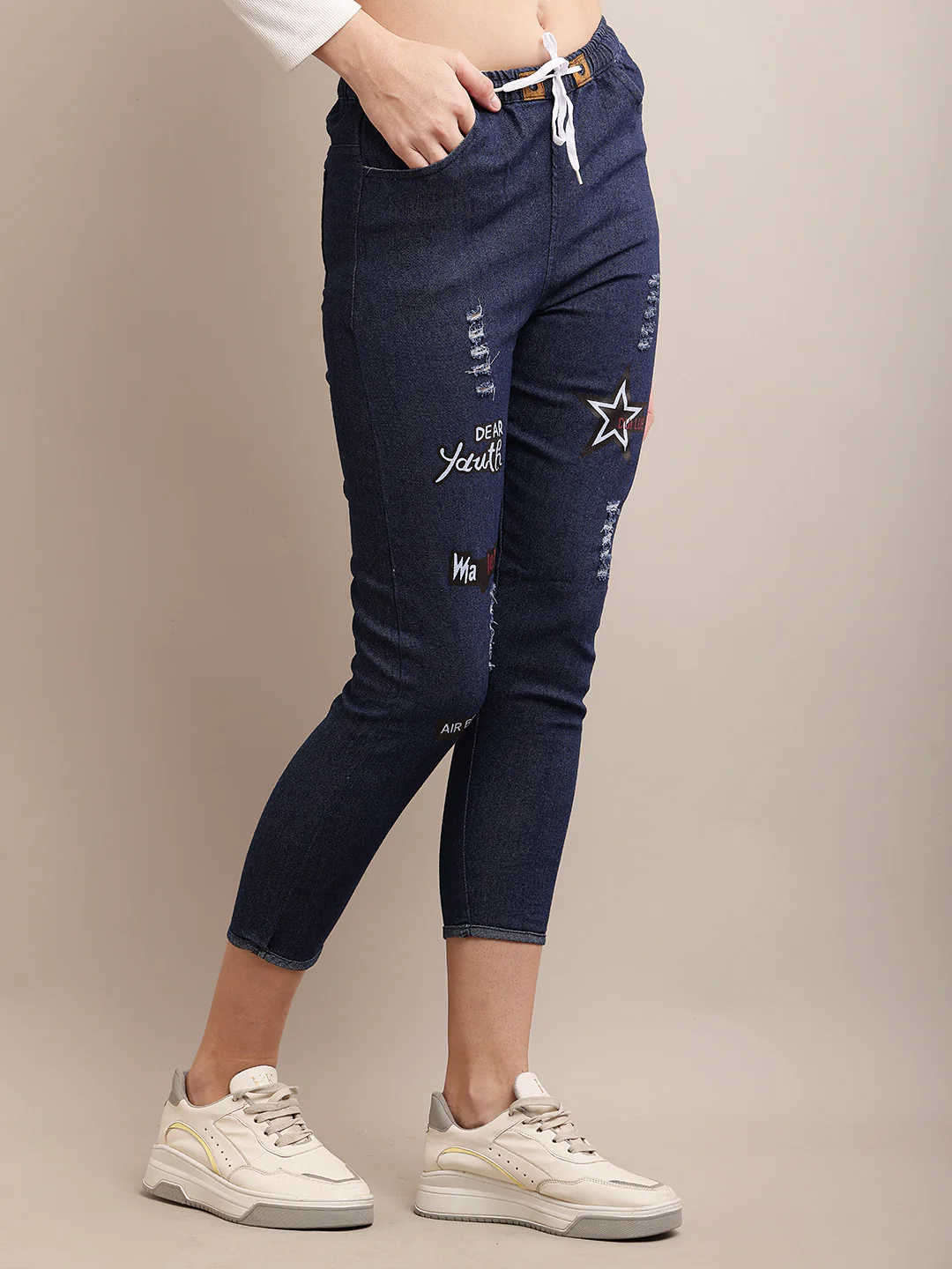 Women Printed Elastic Waist Pants - Image 4