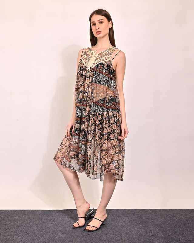 Women Printed Fit & Flare Midi Dress - Image 2