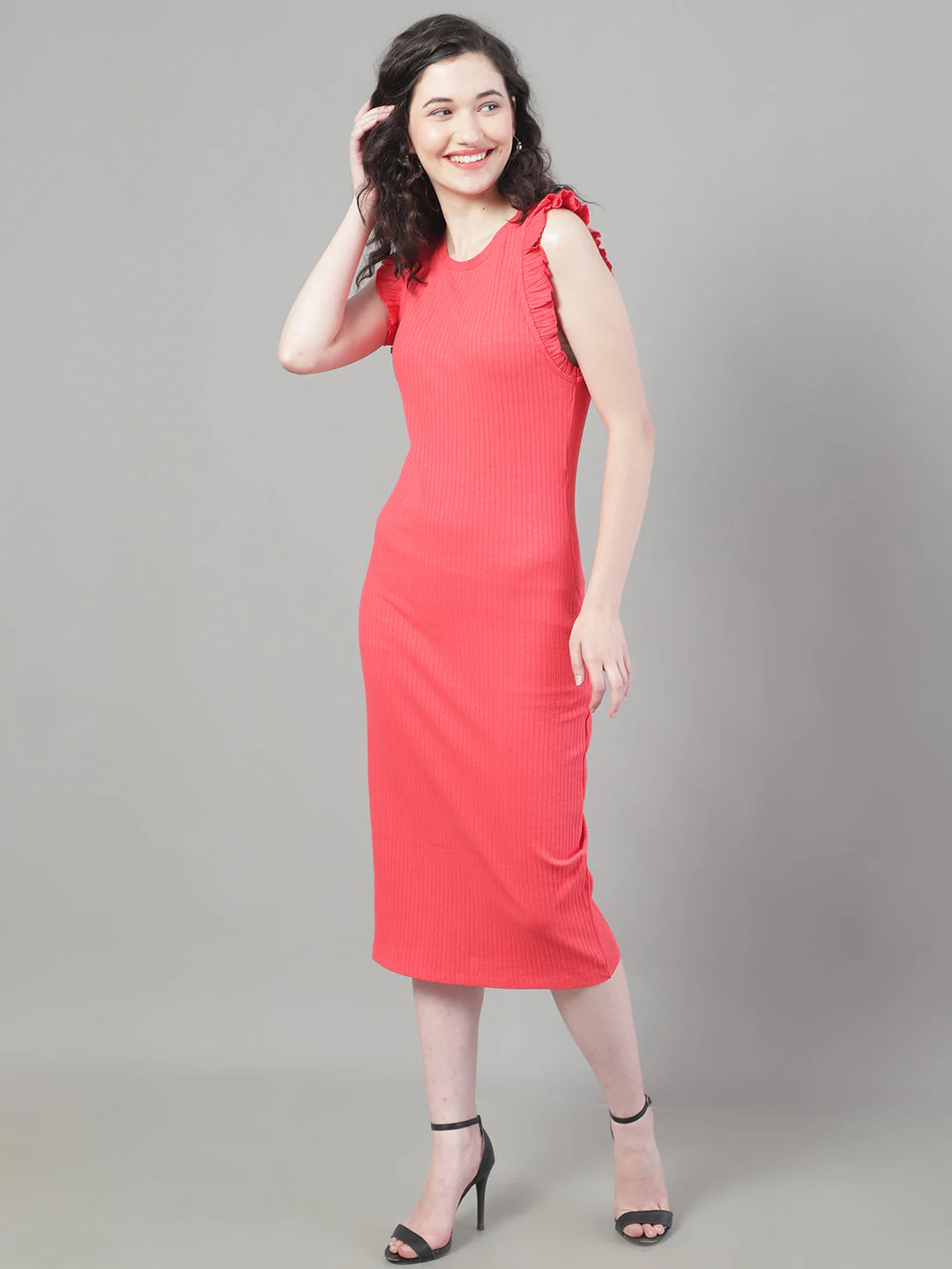 Women Red Bodycon Dress - Image 3
