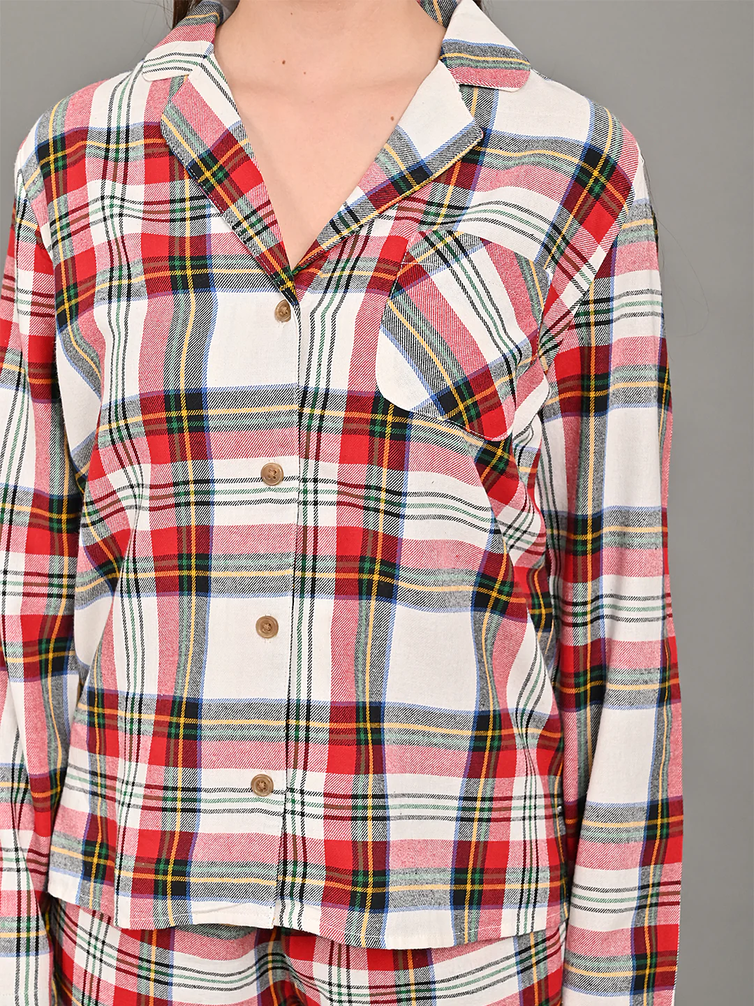 Women Red Shirt & Pyjama Co-Ord Set - Image 5