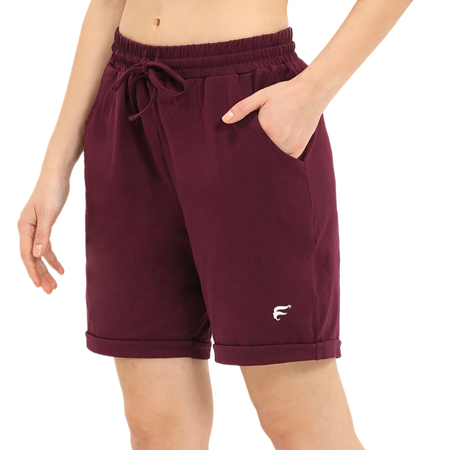 Women Red Thigh Length Shorts - Image 3