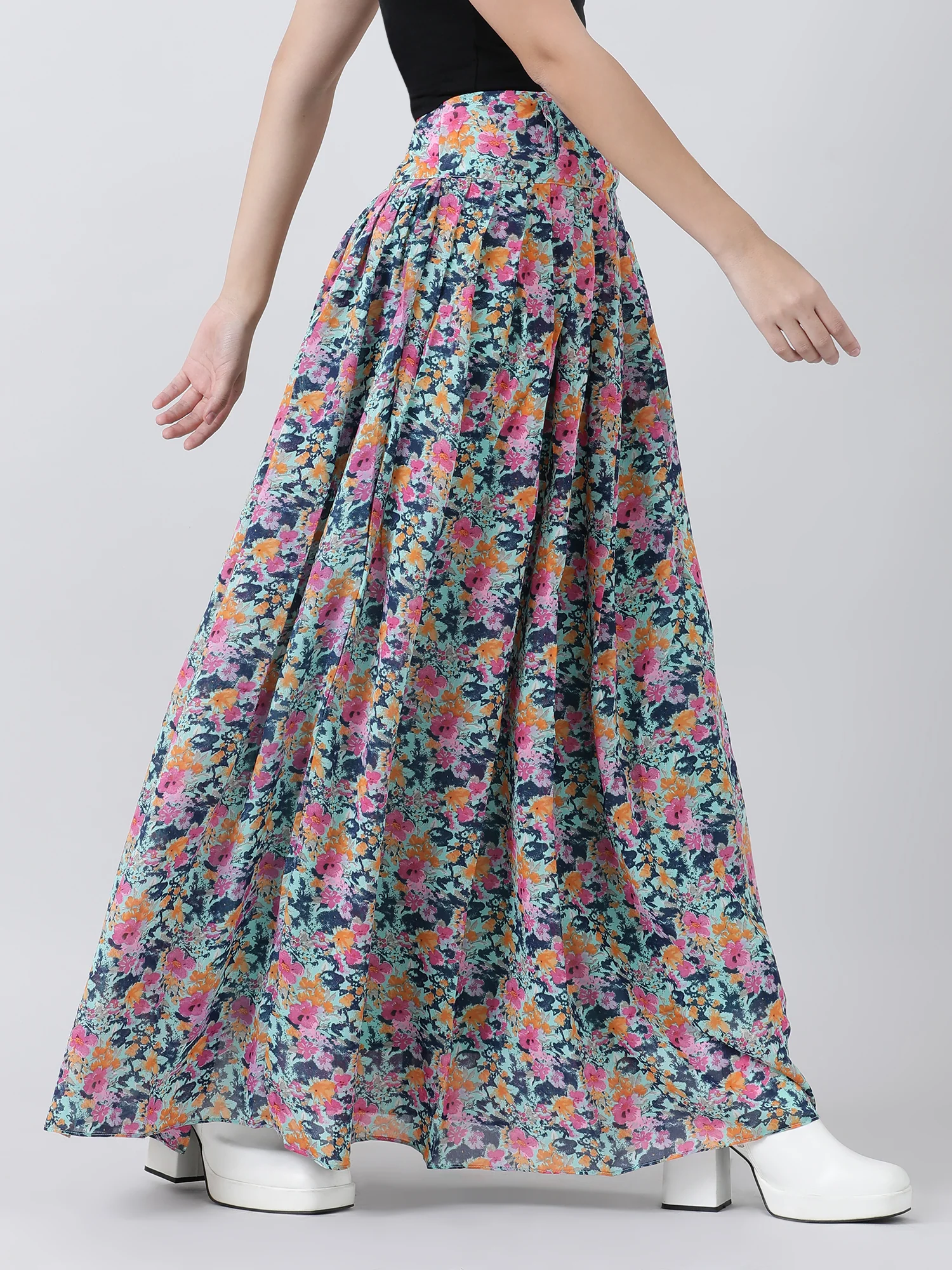 Women Floral Maxi Skirt - Image 3
