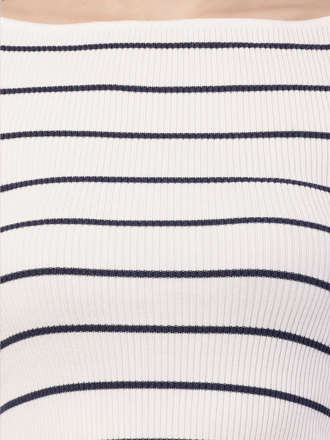 Women Ribbed White Top - Image 5
