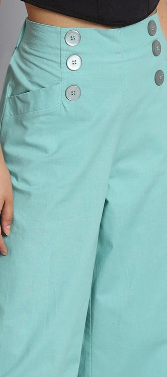 Women Sea Green Pants - Image 7