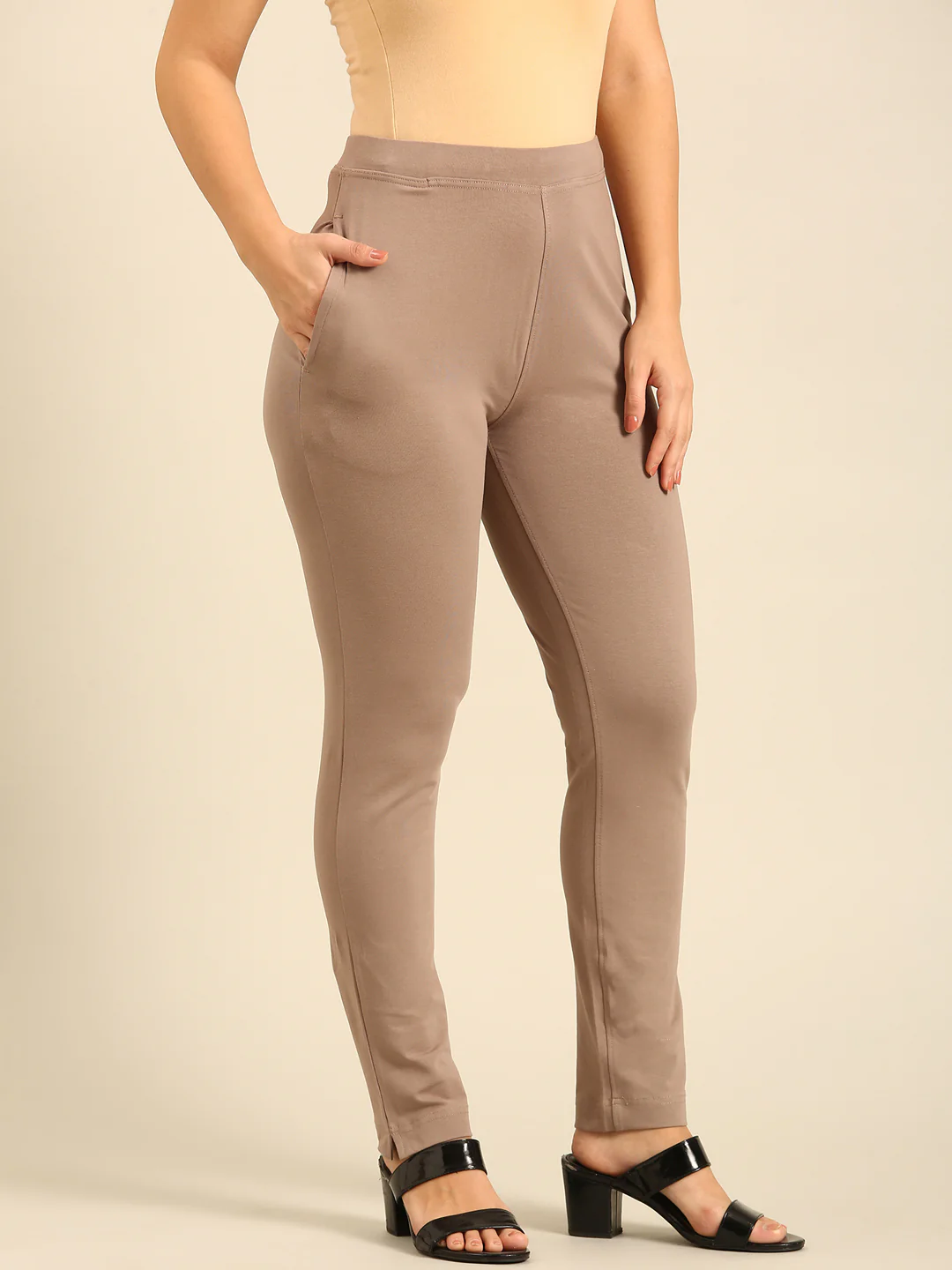 Women Taupe Casual Pants
