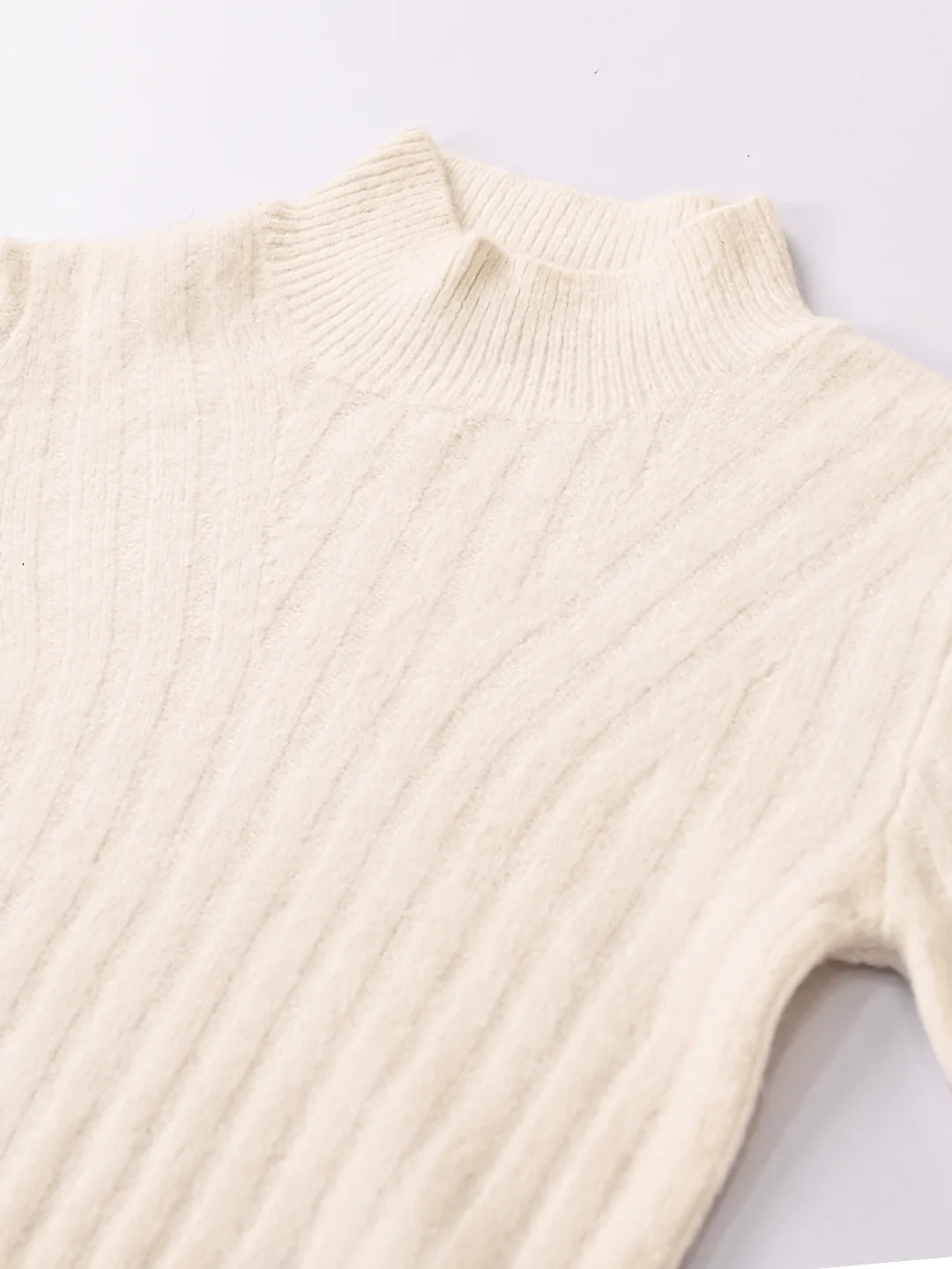 Women White Cropped Turtleneck Sweater - Image 5
