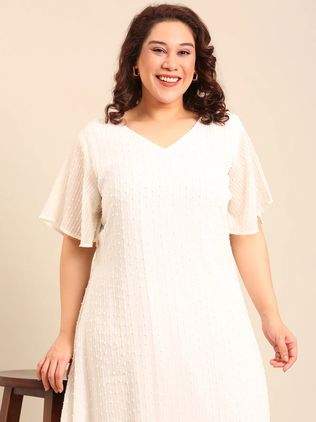 Women White A-Line Dress - Image 6