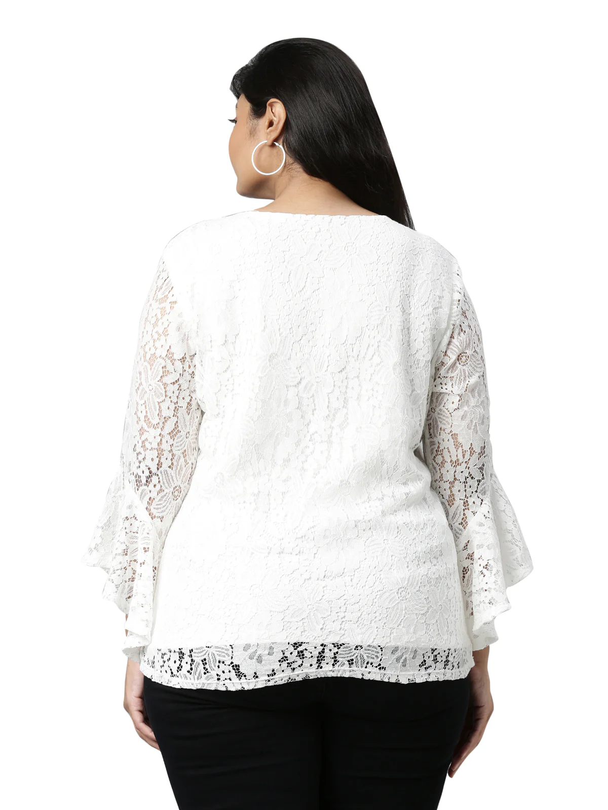 Women White Lace Top - Image 2