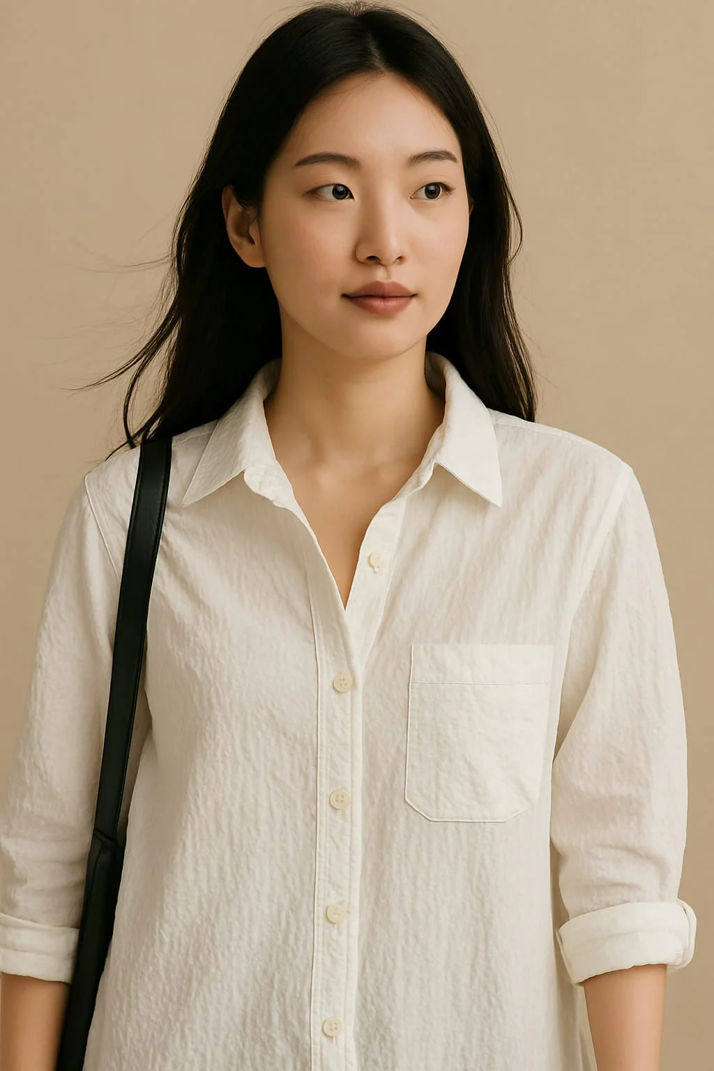 Women White Longline Shirt Tunic - Image 2