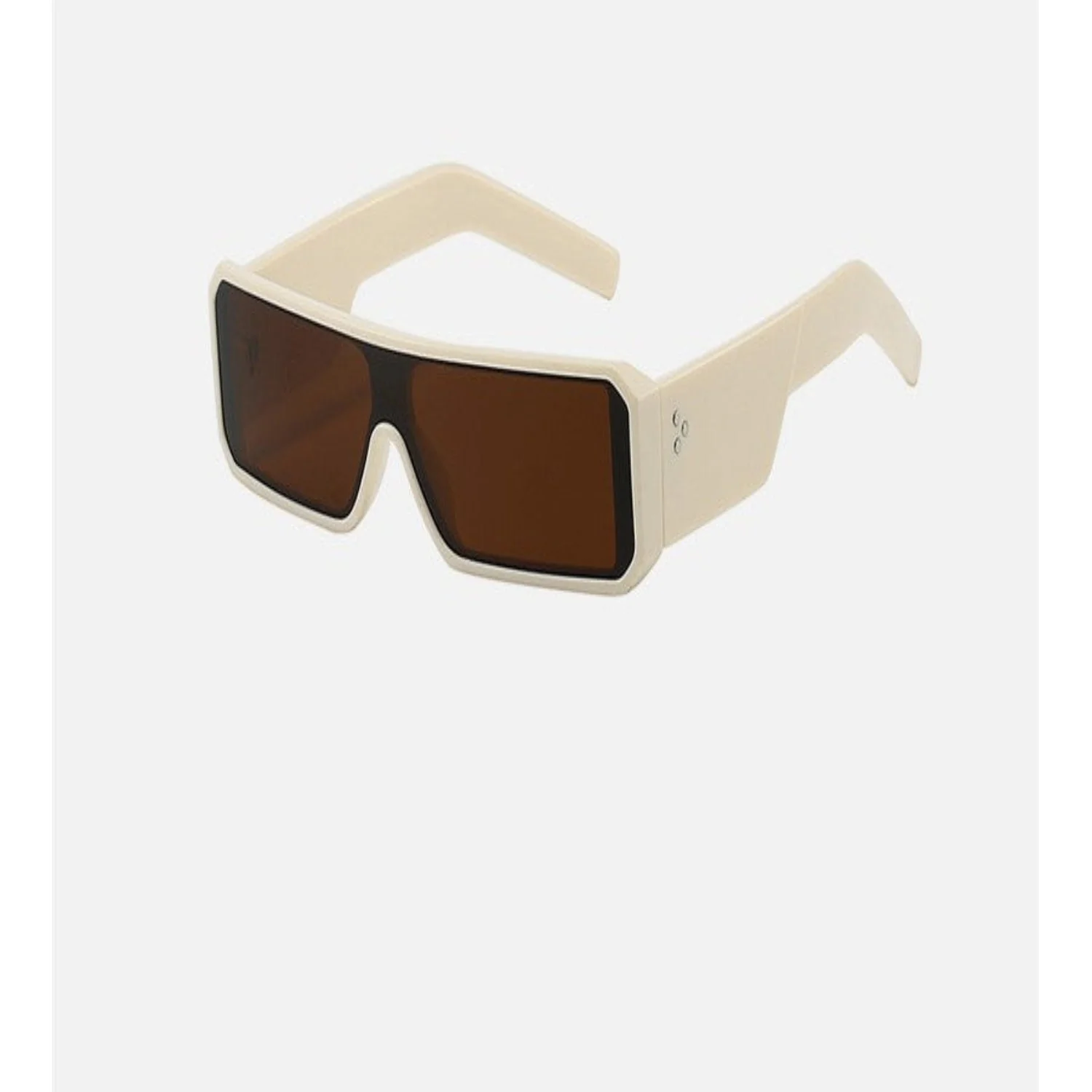 Women White Rectangular Lens Sunglasses