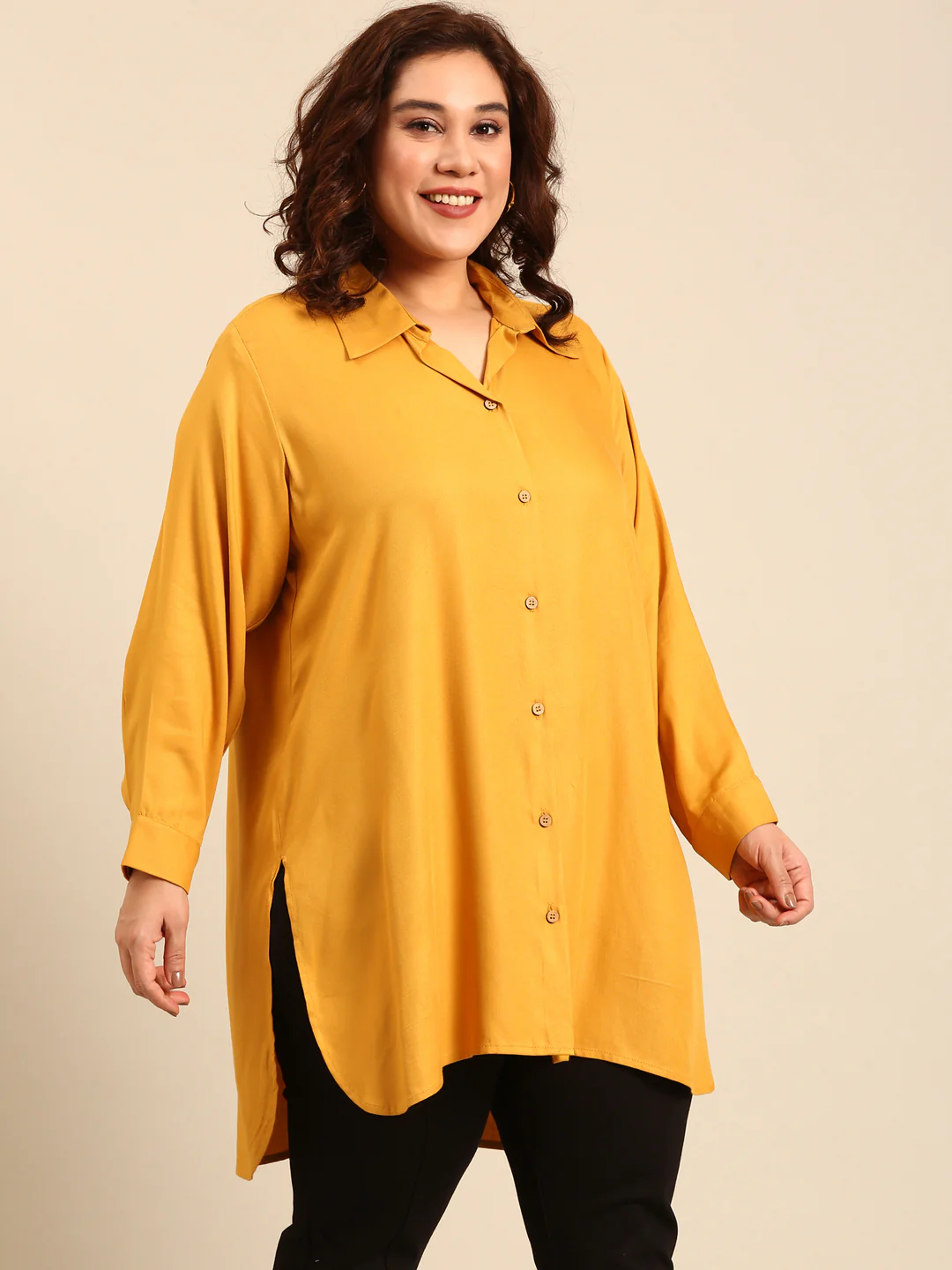 Women Yellow Twill Shirt - Image 5