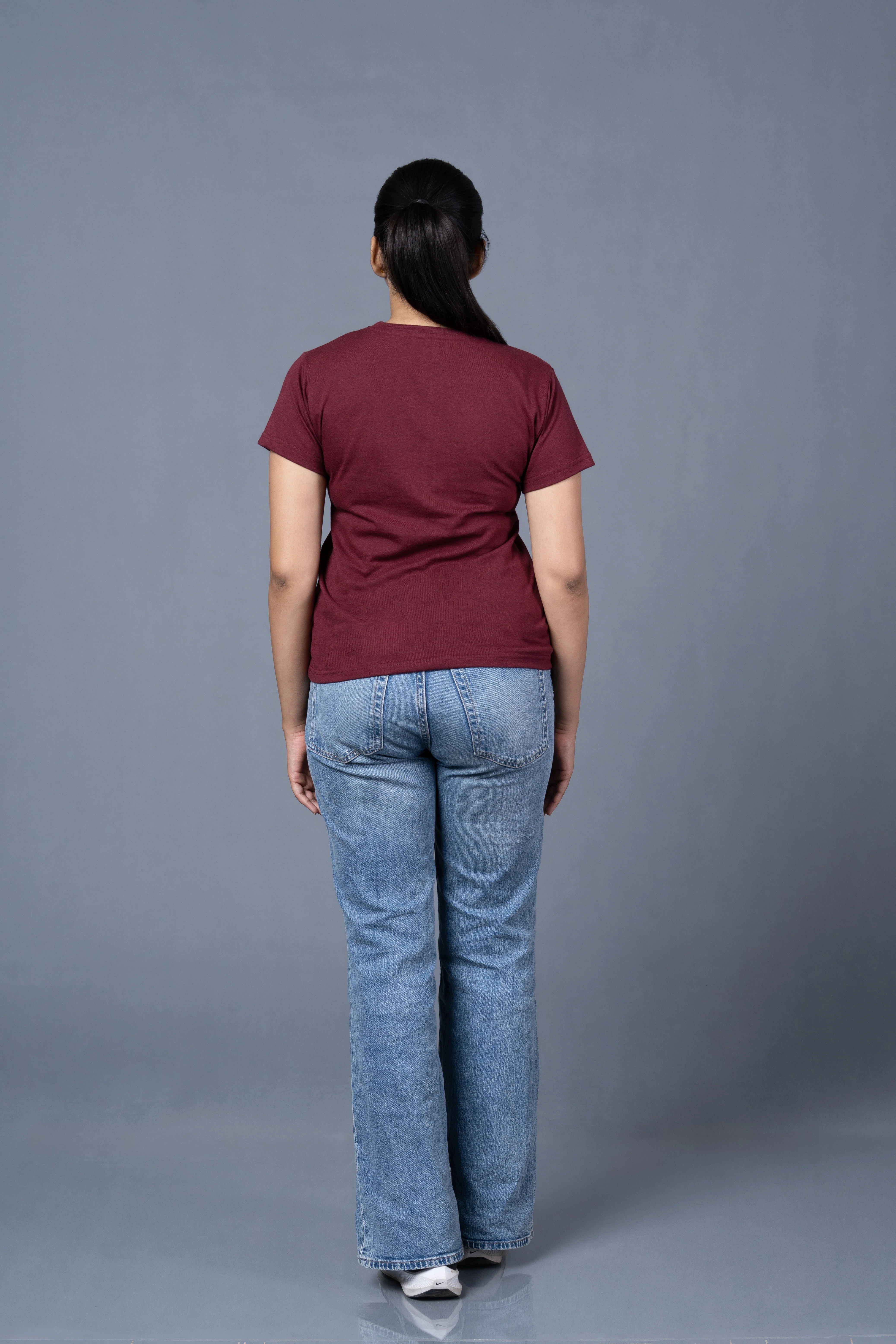 Women Maroon Cotton Tshirt - Image 6