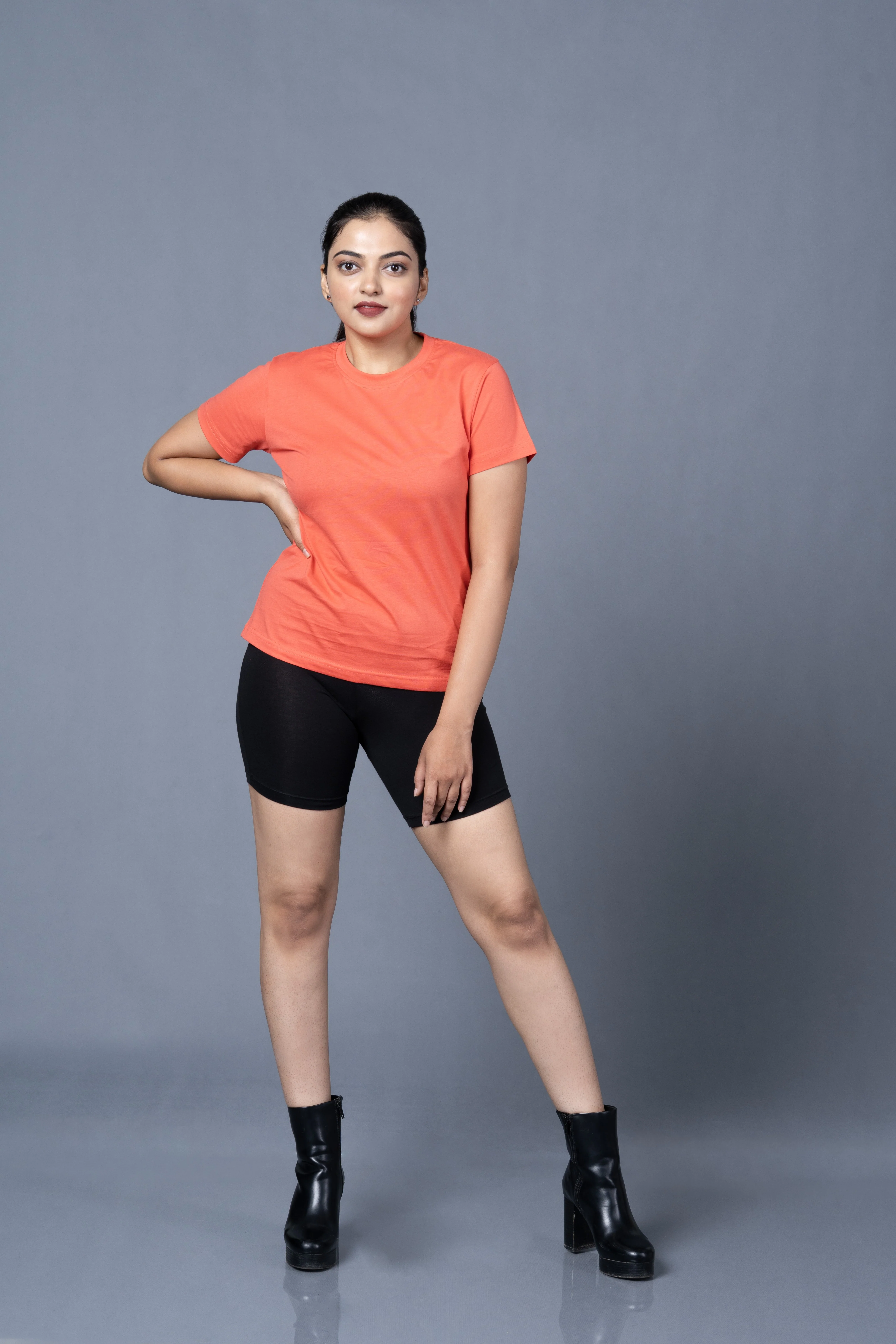 Women Round Neck Pink Tshirt - Image 2